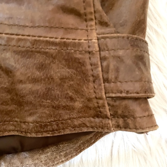 Vintage Newport Leather Moto Jacket Coat 10 Tan Camel - Picture 6 of 10